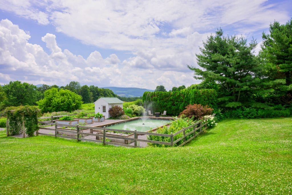 untitled-8 Garden with Fountain on Property in Cobleskill NY Shot by New York Real Estate Photography